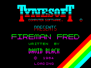 Fireman Fred title screen for ZX Spectrum